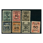 Suriname 1927 Surcharge set on unissued marine insurance stamps, lightly mtd mint. SG195-201