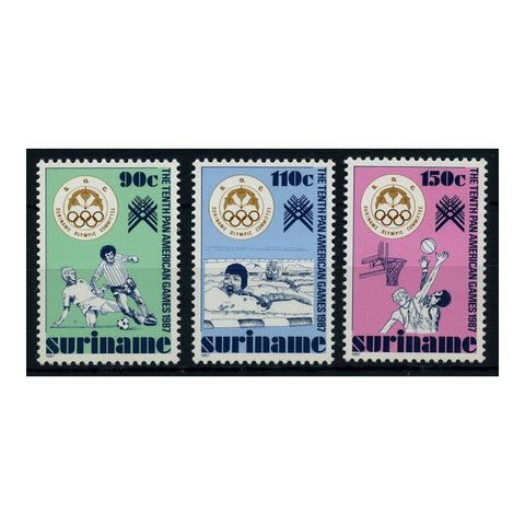 Surinam 1987 Pan American Games, u/m. SG1319-21