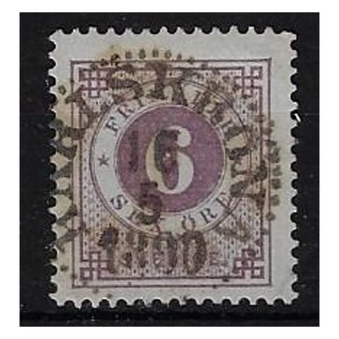 Sweden 1886-91 6o Mauve, posthorn on reverse, good to fine used. SG33a