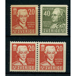 Sweden 1942 Museum [Gustavus II] set incl. Perf pair, fine mtd mint. SG258-59