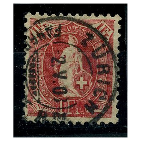 Switzerland 1903 (Cancelled) 1f Rosine or scarlet, perf 11½x11, wmk 8, fine Zurich cds used. An unlisted colour 