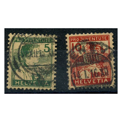 Switzerland (Pro Juv) 1915 5c & 10c both fine cds used. SGJ1a-2