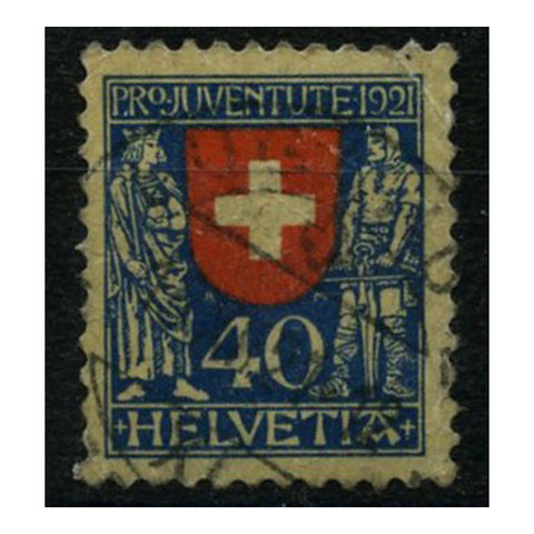 Switzerland (Pro Juv) 1921 40r Arms of Switzerland, cds used. SGJ19