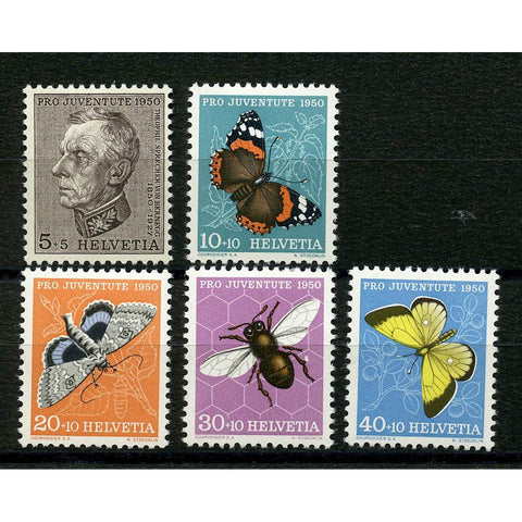 Switzerland (Pro Juv) 1953 Insects, mtd mint. SGJ132-36