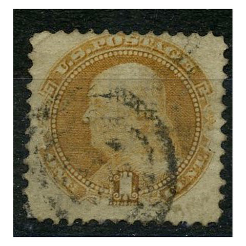 USA 1869 1c Deep yellow-brown, average used. SG114a