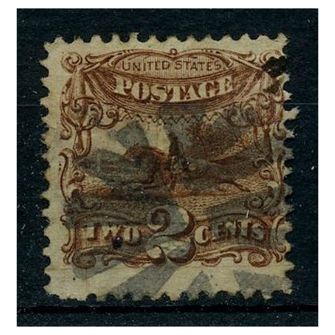 USA 1869 2c Pictorial (deep-brown), slight ink stain, otherwise fine used. Cat. £90. SG115