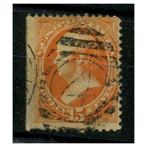 USA 1870-71 15c Deep-orange, straight edge, good used. SG154