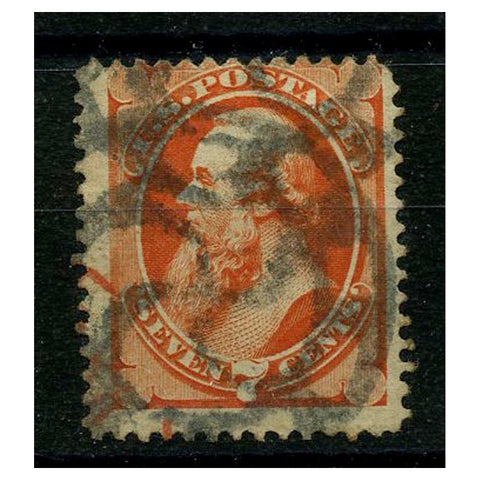 USA 1873 7c Orange-vermillion, good used. SG162a