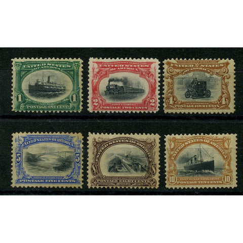 USA 1901 Pan-American Expo set, mtd mint, all vals faulty. SG300-05