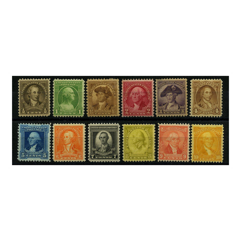 USA 1932 Washington definitive set, mix of u/m and mtd mint, 3c thinned. SG704-15