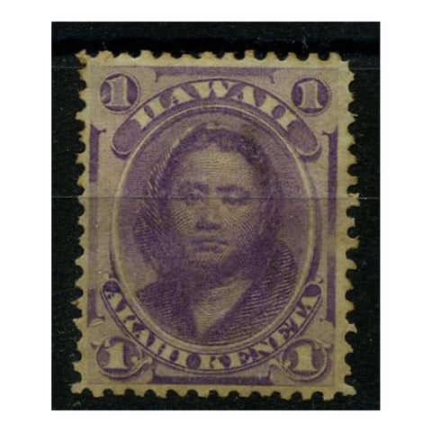 Hawaii 1864-78 1c Violet, mtd mint, toned. SG27a