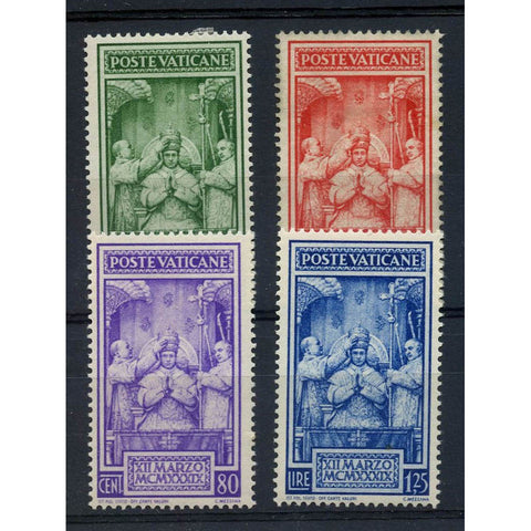 Vatican 1939 Coronation of Pius XII, mtd mint, 75c no gum. SG76-79
