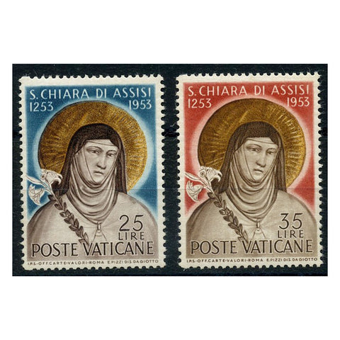 Vatican 1953 St. Clare 700th death ann., lightly mtd mint. SG192-93