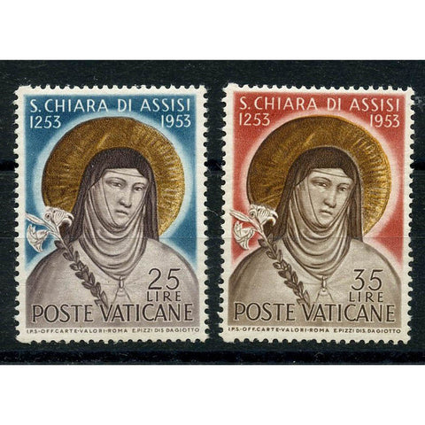 Vatican 1953 St. Clare 700th death ann., mtd mint. SG192-93
