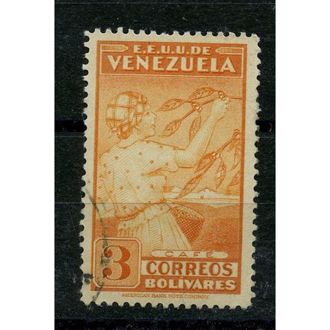 Venezuela 1938 3b Harvesting coffee beans, fine cds used. SG516