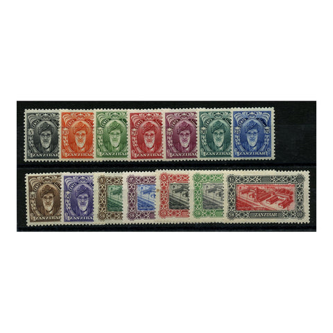 Zanzibar 1952-55 Set to 20s (14v), fine mtd mint. SG339-52